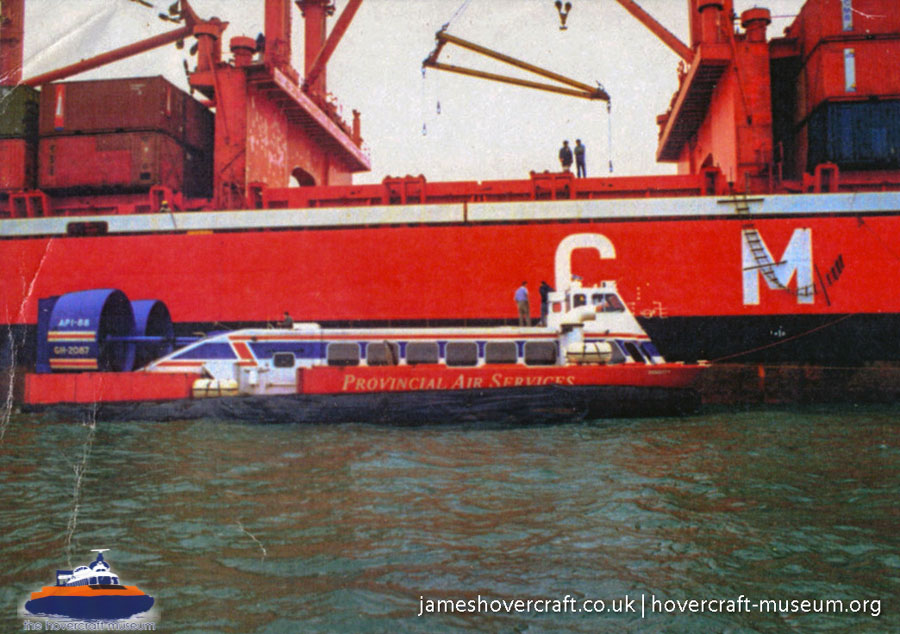 AP1-88 hovercraft - shipping Tenacity -  (credit: The <a href='http://www.hovercraft-museum.org/' target='_blank'>Hovercraft Museum Trust</a>).